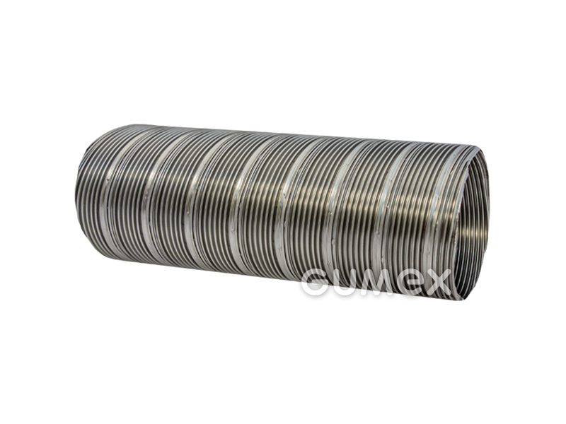 Vzduchotechnická hadice, 80mm, SEMI SSG, nerezová ocel (tloušťka 0,08mm), -30°C/+250°C, stříbrná